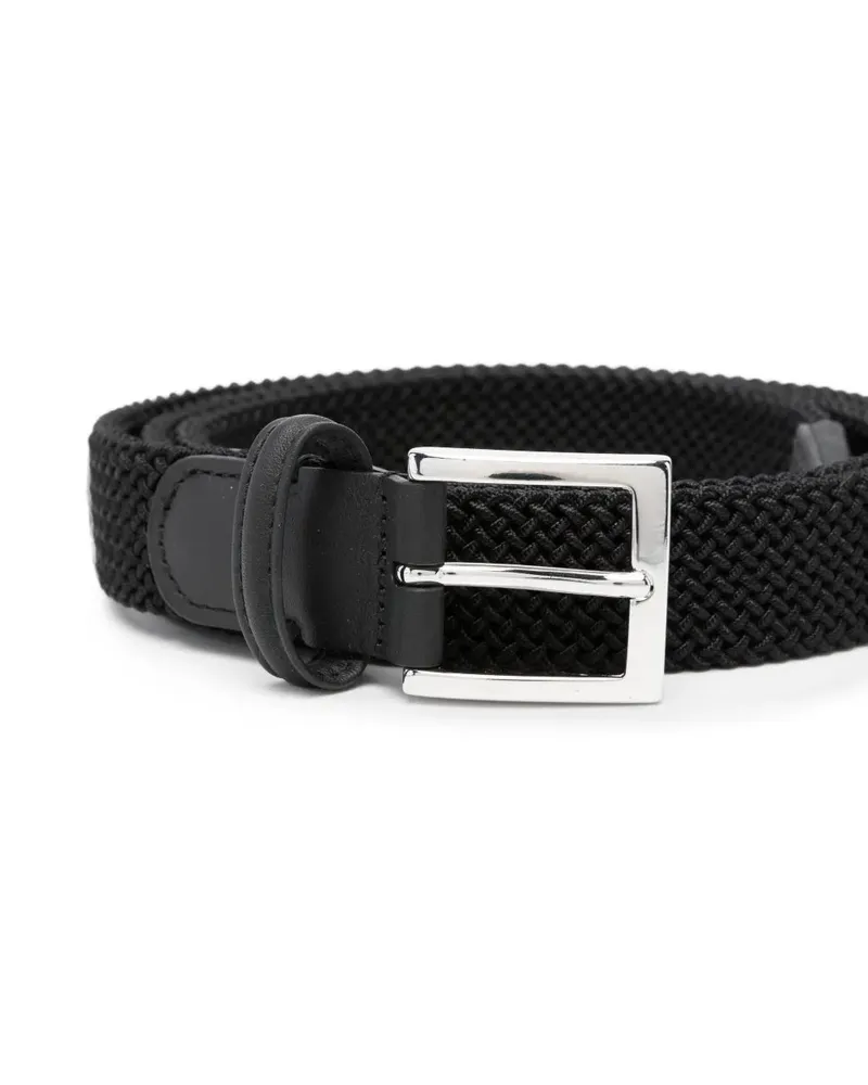 Kiton Men's Braided Leather-Trim Belt Aw26 M Black
