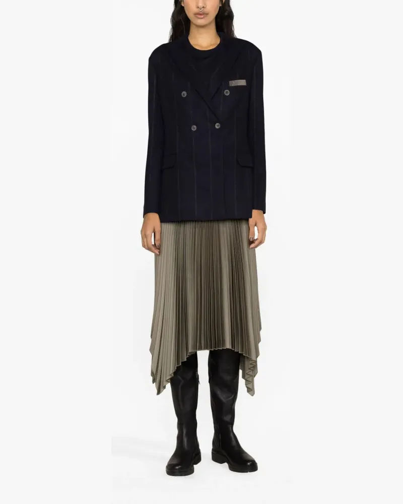 Fabiana Filippi Women's Stripe-Detail Double-Breasted Blazer Aw23 W Navy