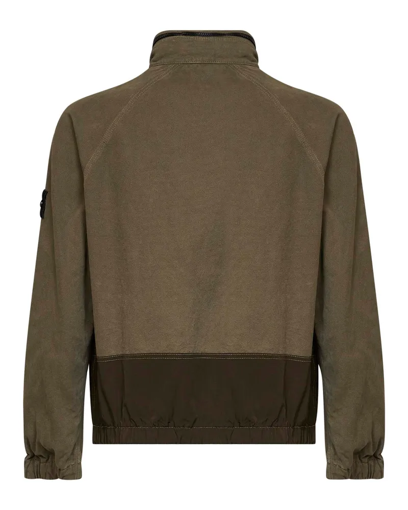 Stone Island Men's Overshirt Military Green Cotton-Nylon Polyamide Shirt Green