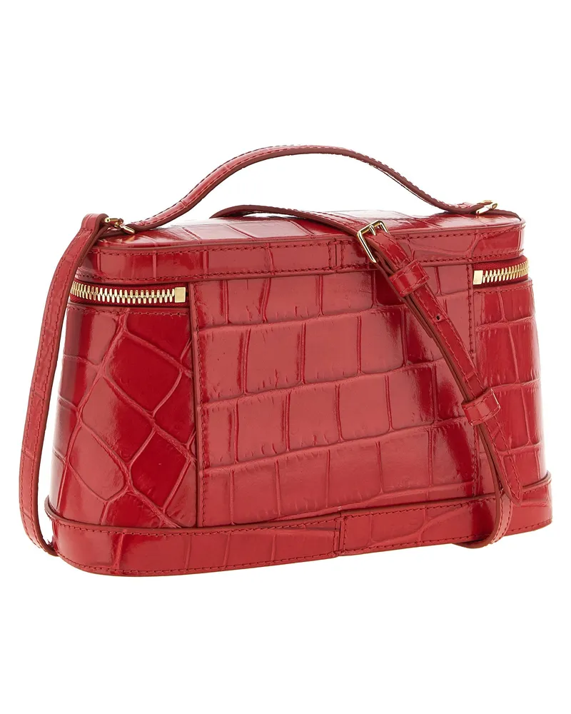 Jacquemus Le Petit Vanity Calfskin Leather Top Handle Bag — Red Red