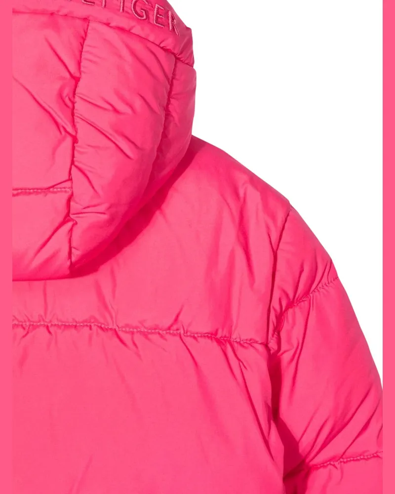 Tommy Hilfiger Hooded Recycled Polyester Puffer Jacket — Pink Pink