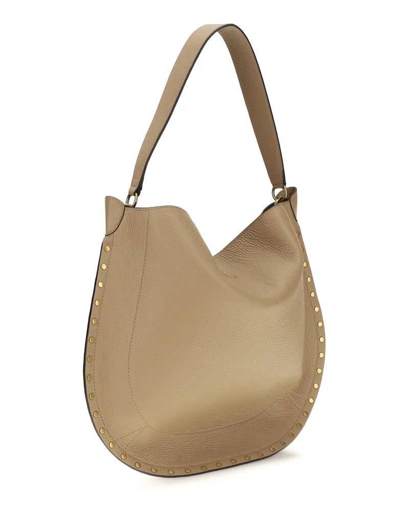 Isabel Marant Women's Hobo Shoulder Bag Oskan Cappuccino Calf Leather Beige