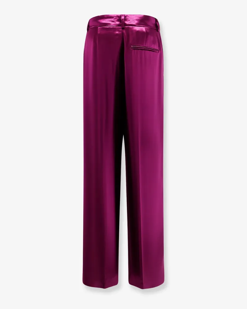 Alberta Ferretti Women's Satin Trousers With Pinces Purple Viscosa Purple