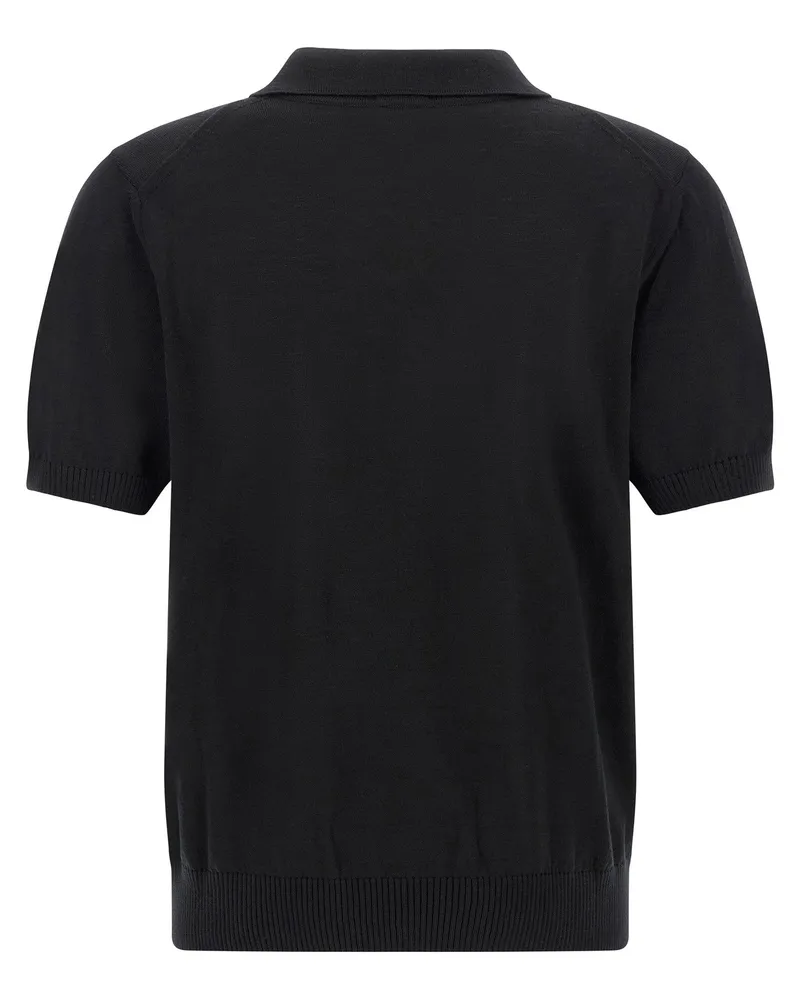 HUGO BOSS Merino Wool Polo — Black Black
