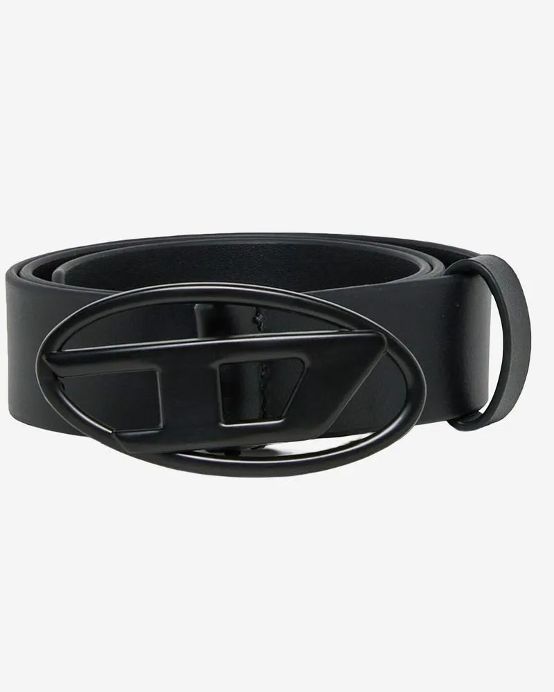 Diesel Boys' Leather Belt Black & Braces Black