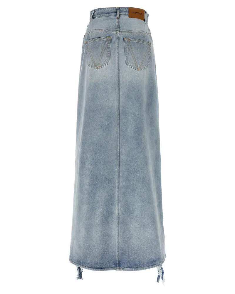 VETEMENTS Women's Blue Cotton Mini Skirt Blue