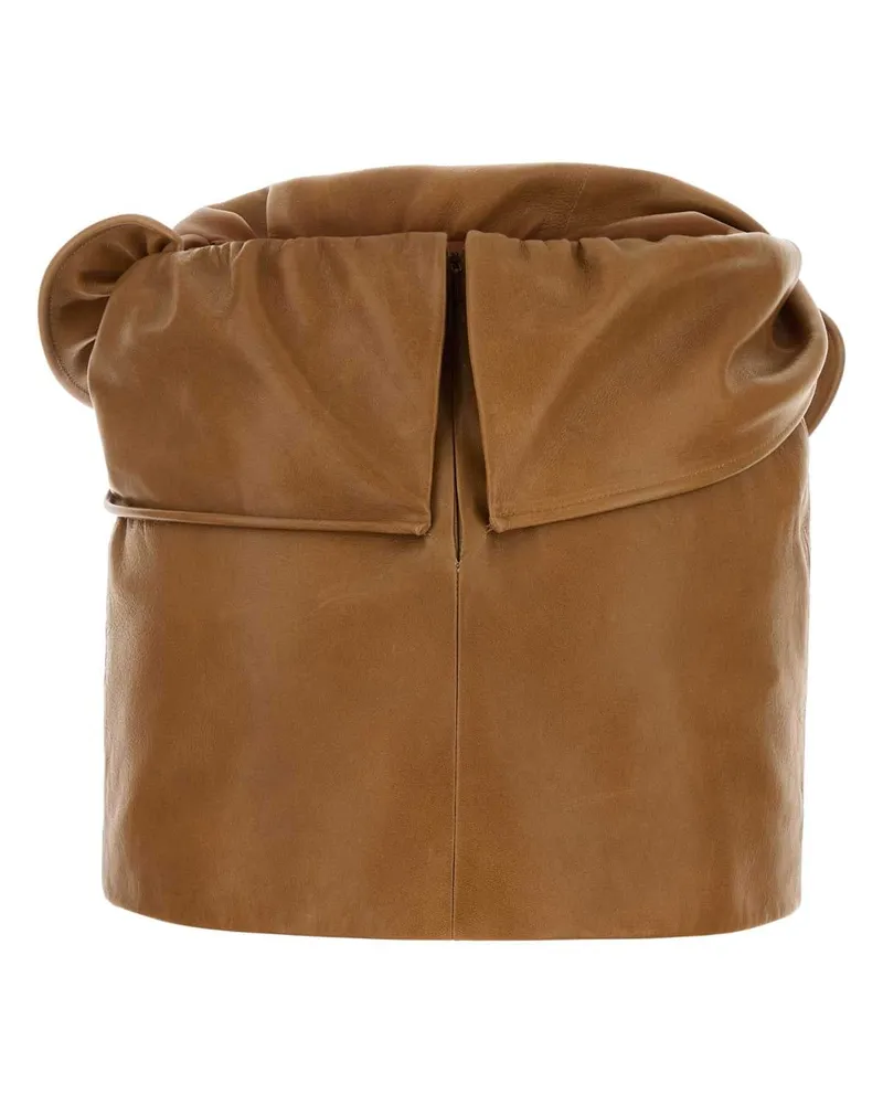 Magda Butrym Women's Camel Leather Mini Skirt Gonne Camel