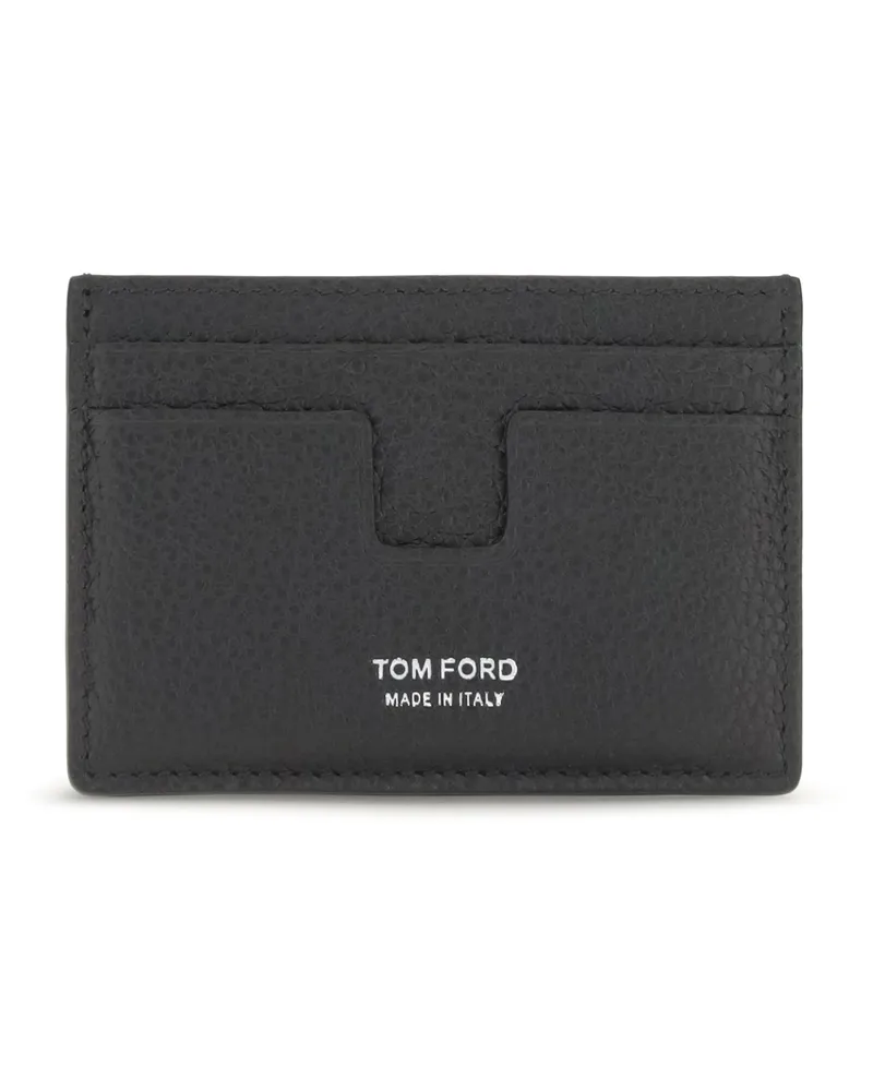 Tom Ford Men's Card Holder Leather Black Calf Umbrellas Accessory Black
