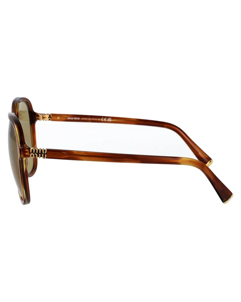 Miu Miu 0MU Acetate Frame Sunglasses — Brown Brown