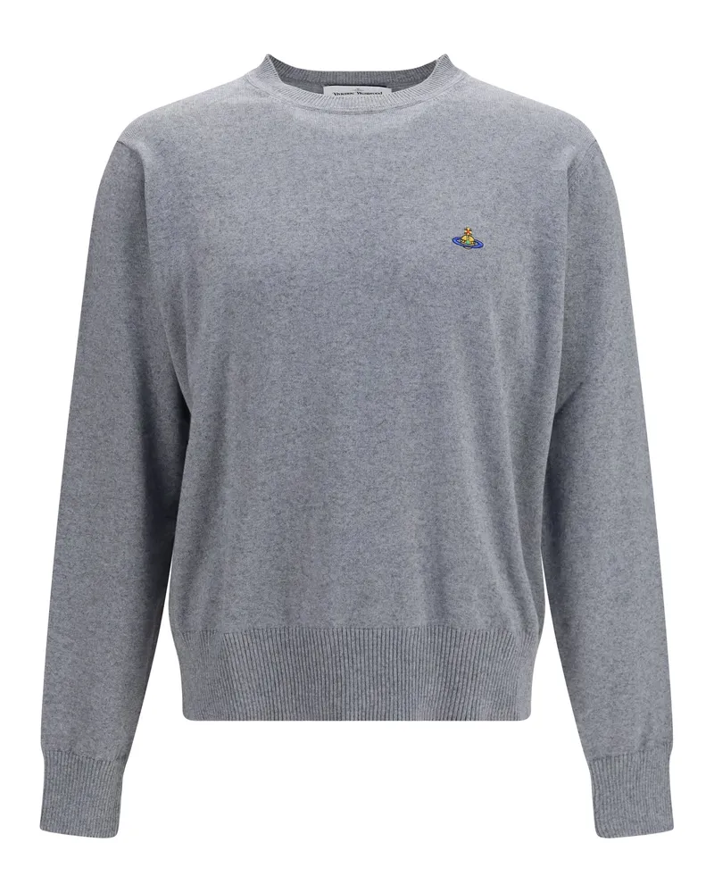 Vivienne Westwood Men's Alex Sweater Dark Grey Melange Cotton Gray