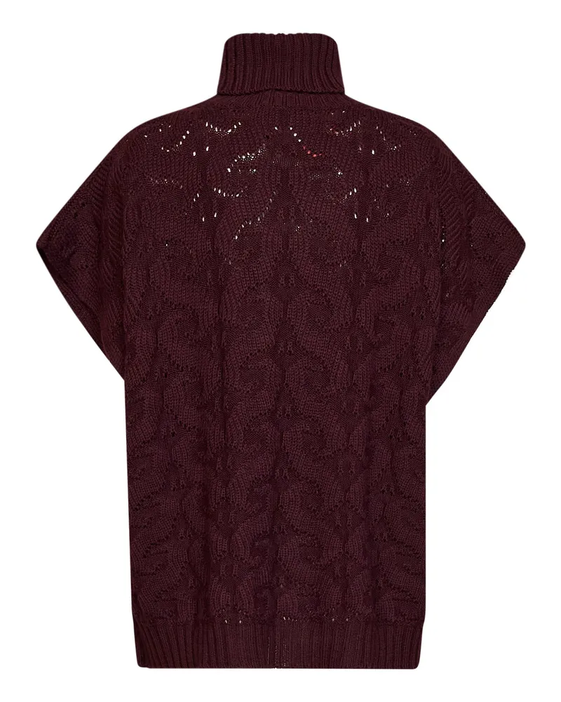 Etro Women's Turtleneck Sweater Purple Wool Burgundy