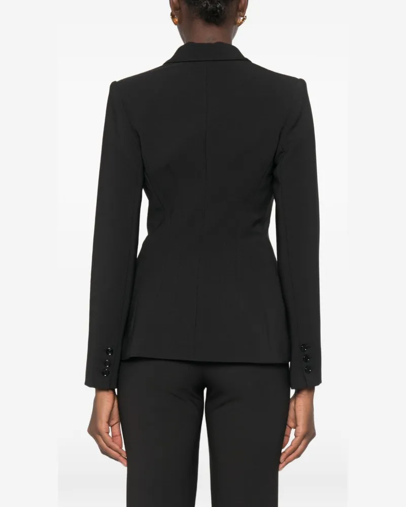 Elisabetta Franchi Double-Breasted Peaked Lapel Blazer — Black Black