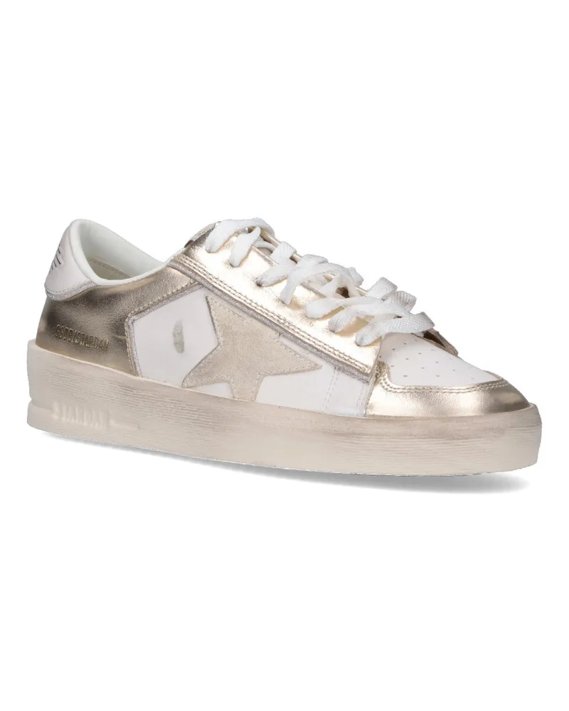 Golden Goose Women's Metallic Leather Sneaker Silver Cow Polyamide Silver