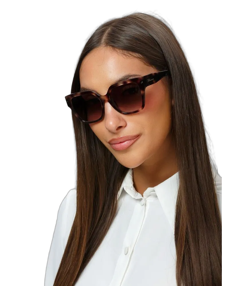 Blumarine Women's Sunglasses Havana Brown-Glossy Beige Acetate Brown