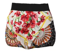 Women's Multicolor Floral High Waist Hot Pants Shorts Silk