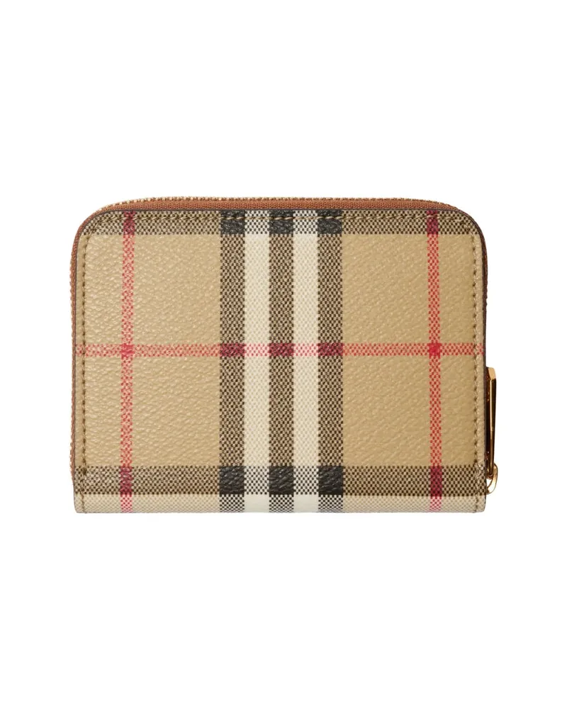 Burberry Burberry Check Coated Cotton Wallet — Beige Beige
