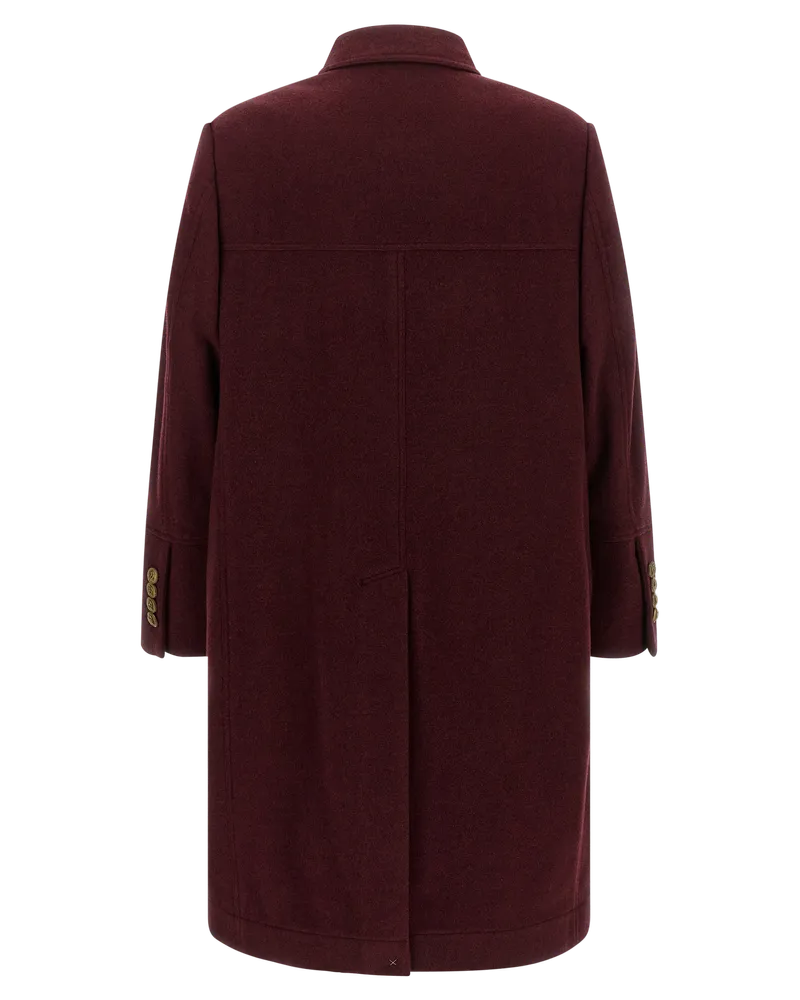 Brunello Cucinelli Men's Bordeaux Cashmere Coat Clothing Bordeaux