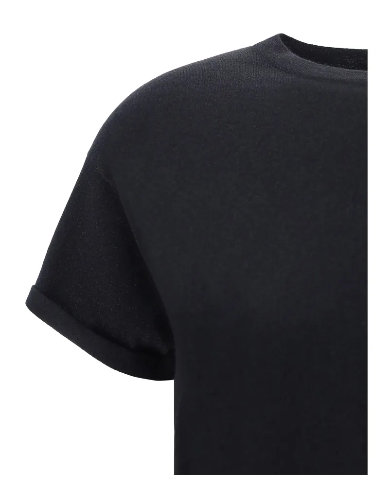 Brunello Cucinelli Cashmere Glitter T-Shirt — Black Black