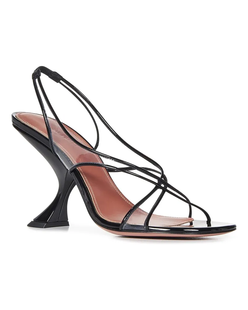 Amina Muaddi Women's Sandals Lena 90 Black Patent Pvc Black