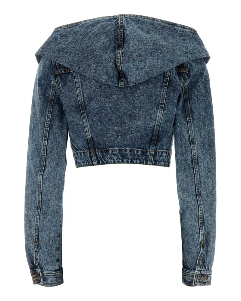 Alaïa Women's Denim Jacket Bleuneige Exterior: Cotton Polyurethane Giubbini Blue