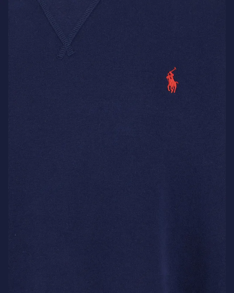 Ralph Lauren Men's Sweatshirt With Pony Embroidery, Blue Cotton Sweatshirts Sweater Navy