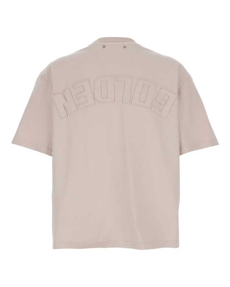 Golden Goose Women Crew Neck T-Shirt With Maxi Logo Pink Cotton T-Shirts & Jerseys Pink
