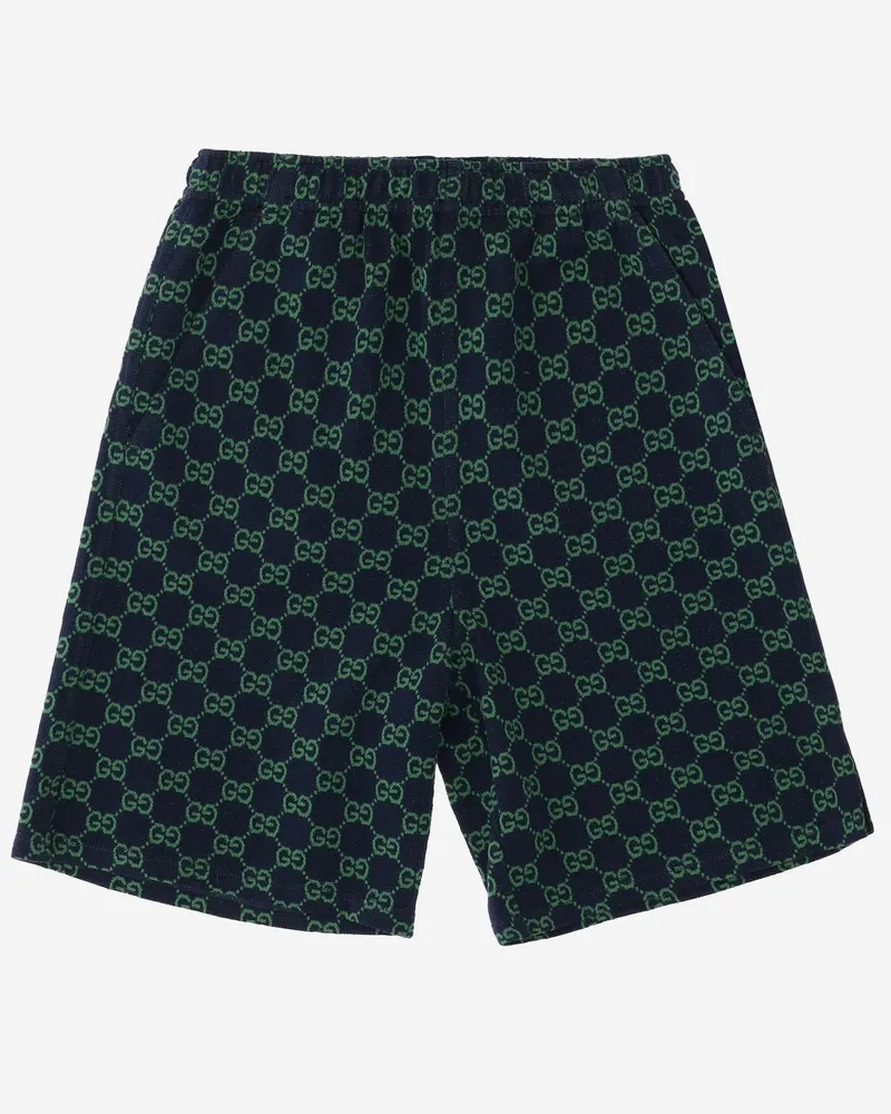 Gucci Boys' Shorts Cotton With Gg Motif Multicolour Navy