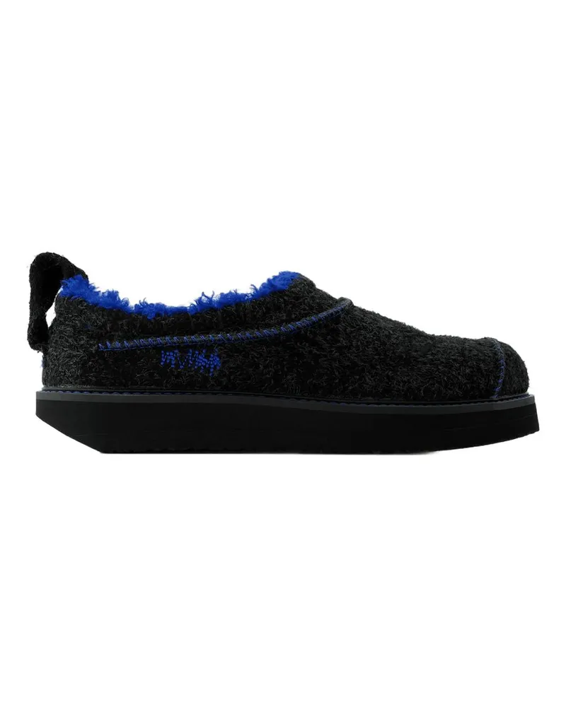 Adererror Men's Slides Slip On Leather Black Shoes Flat-shoes Black