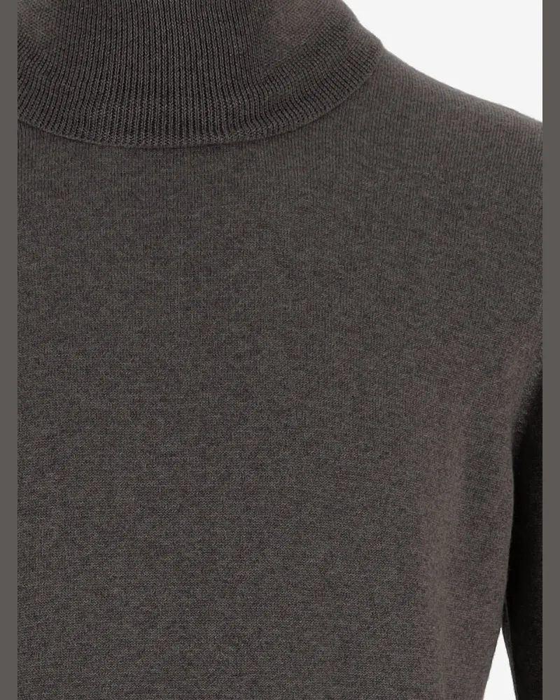 Tagliatore Men's Wool Turtleneck Sweater Brown Brown