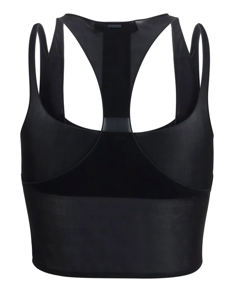 Gucci Women's Viscose Bralette Black Top Black