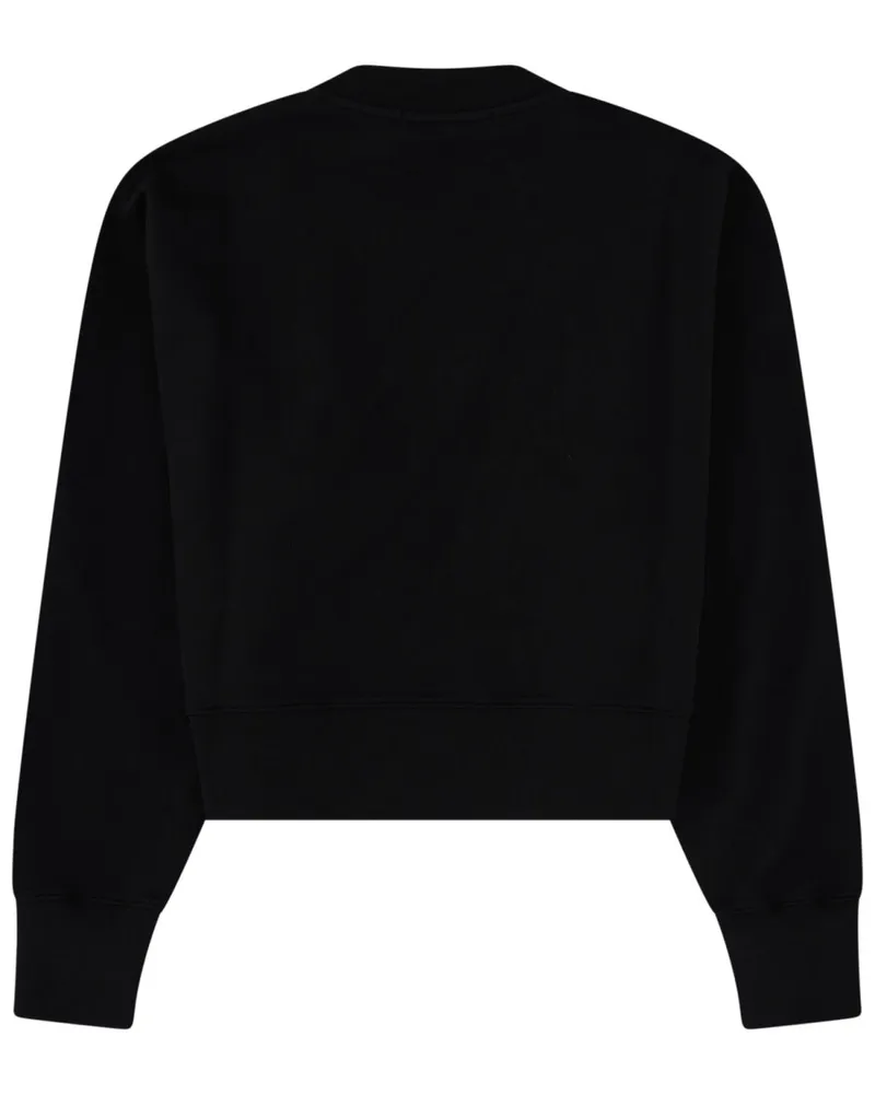 MSGM Logo-Print Cotton Sweatshirt — Black Black