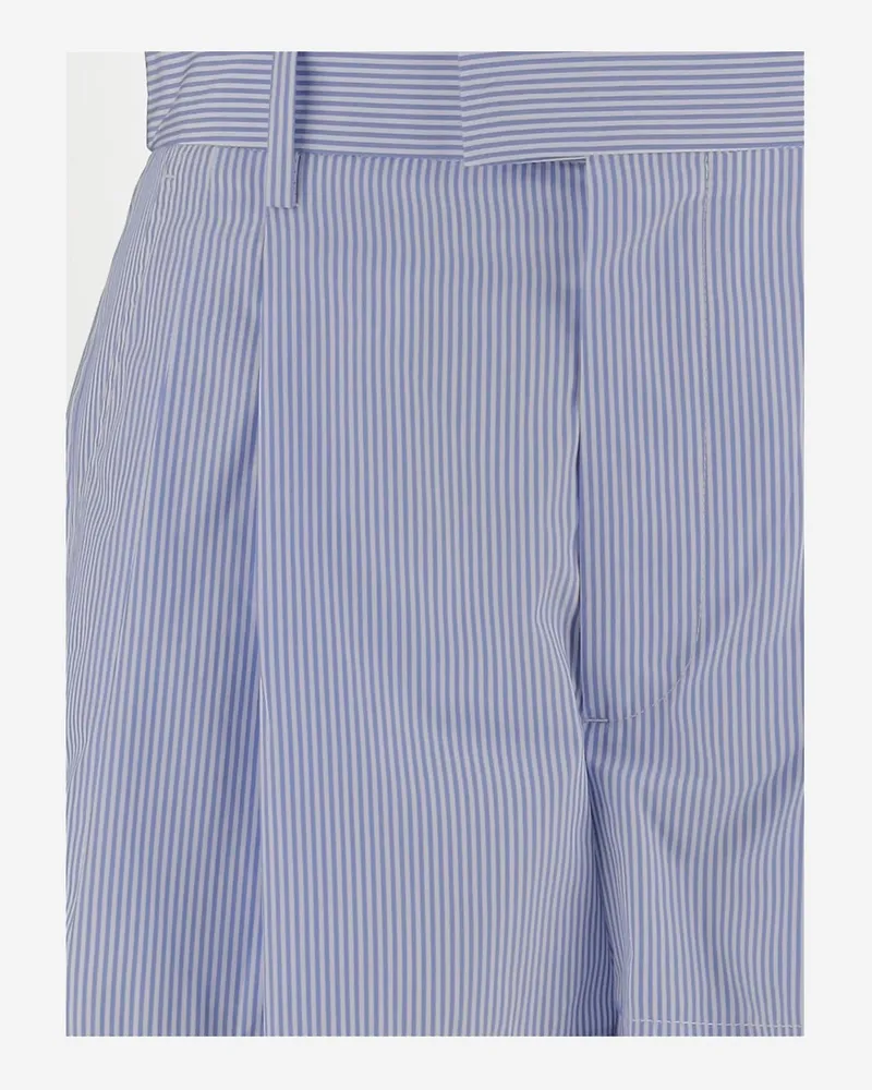 ARMARIUM Women's Cotton Shorts With Striped Pattern Navy Navy
