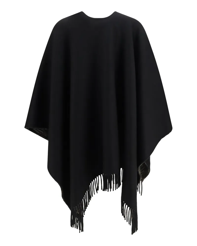 Fendi FF Zucca Reversible Wool-Cashmere Poncho — Brown Brown