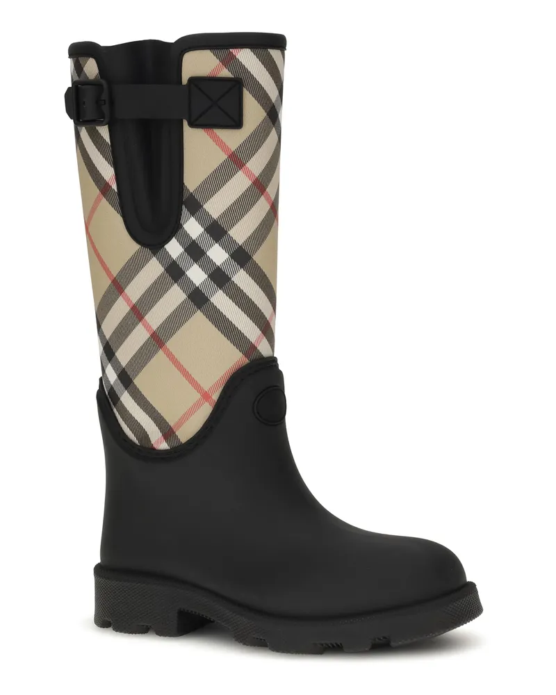 Burberry Women's Marsh Stamp Rubber High Boots Black Black