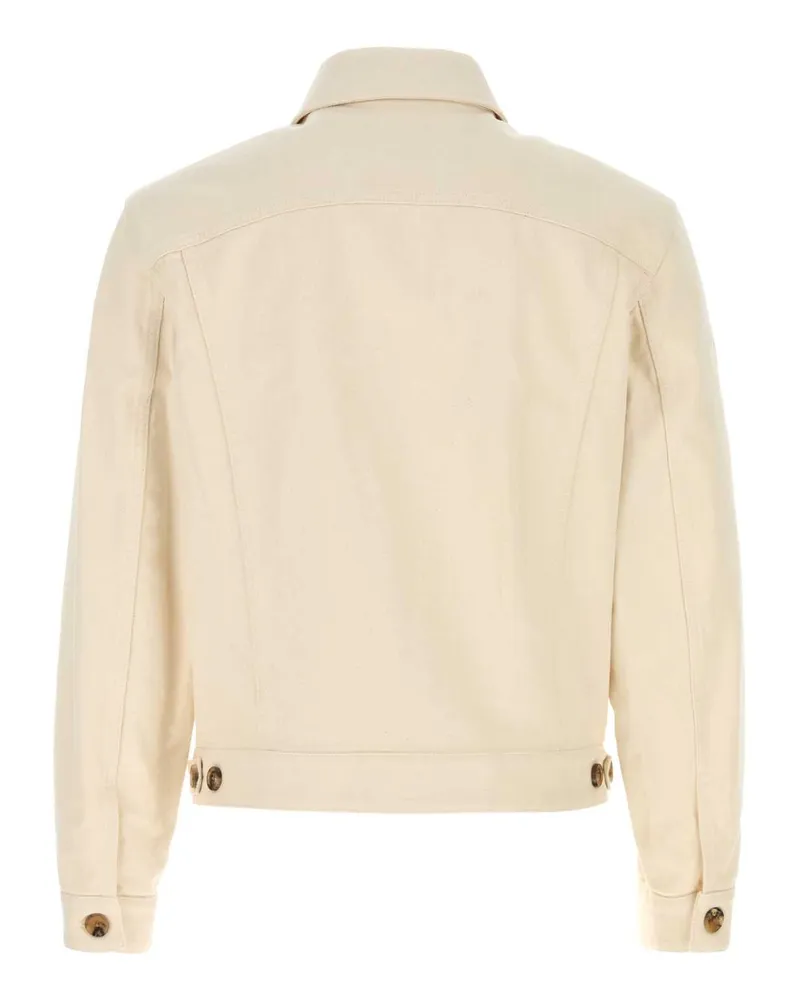 Valentino Garavani Men's Ivory Denim Jacket Avorio Exterior: Cotton Giubbini Beige