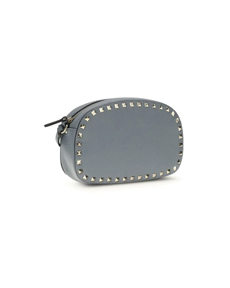 Valentino Garavani Women's Blue Calf Leather Bos Taurus Shoulder Bag Blue