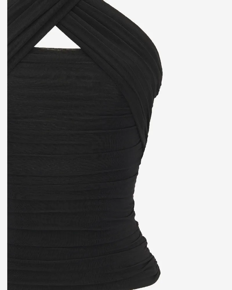 Saint Laurent Women's Top American Jersey Black Viscose Tops Black
