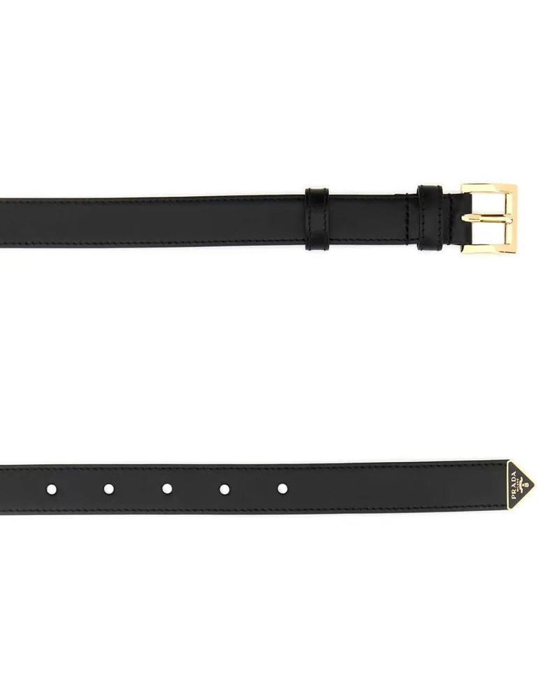 Prada Women's Black Leather Belt Nero1 Vitello Cinture Black