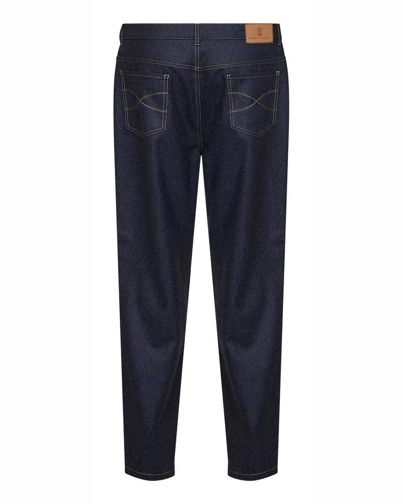 Brunello Cucinelli Men's Trousers Virgin Wool Flannel Blue Blue