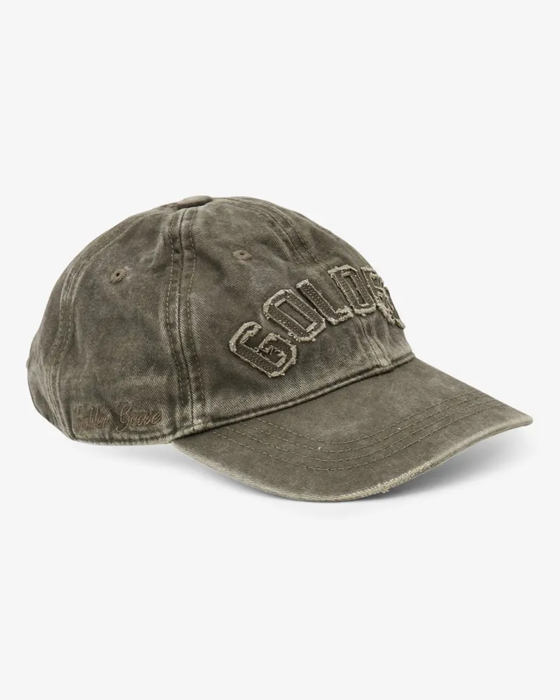 Golden Goose Men's Baseball Cap Washed Cotton Green Hat Green