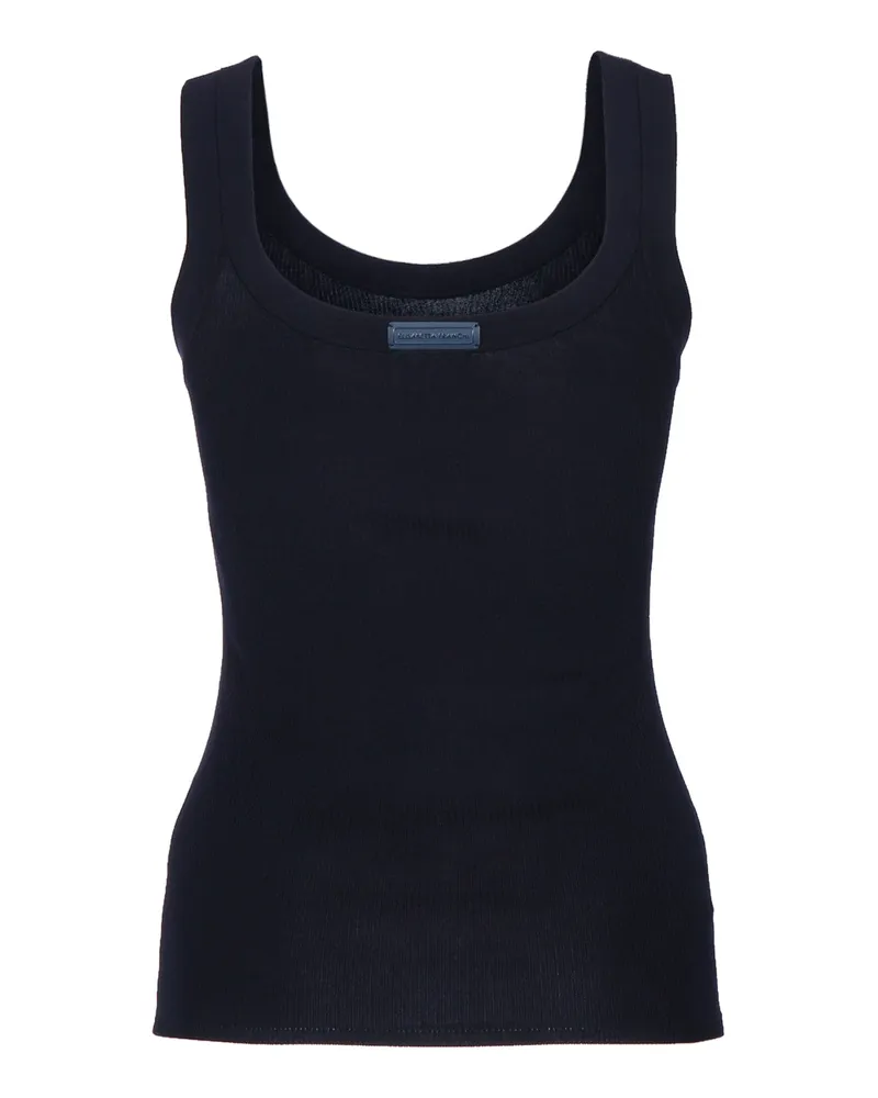 Elisabetta Franchi Tricot Tank Top — Navy Navy