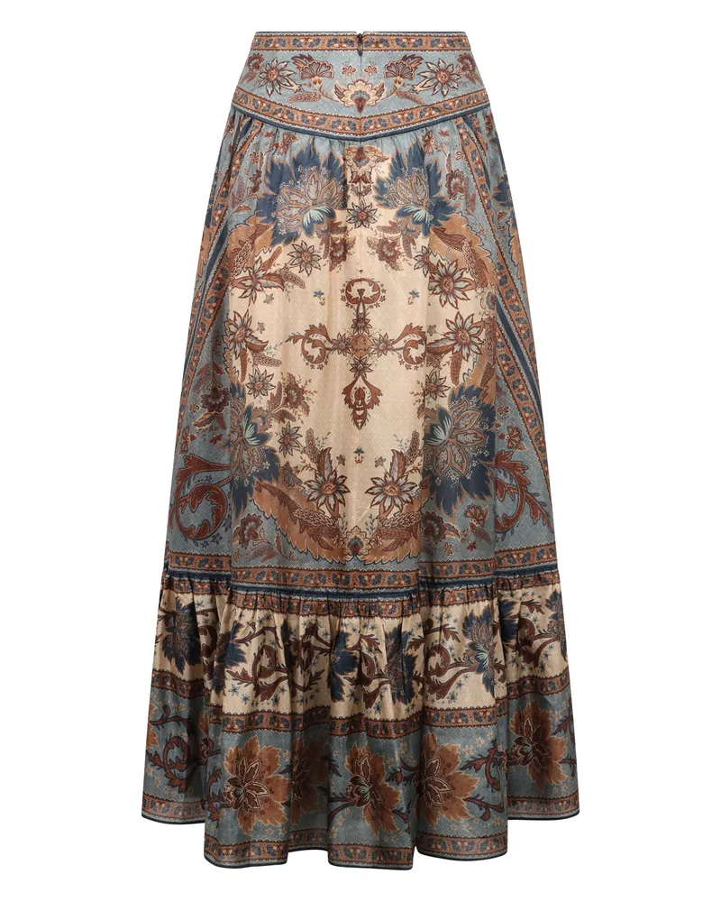 Zimmermann Women's Ascension Printed Silk Skirt Multicolor