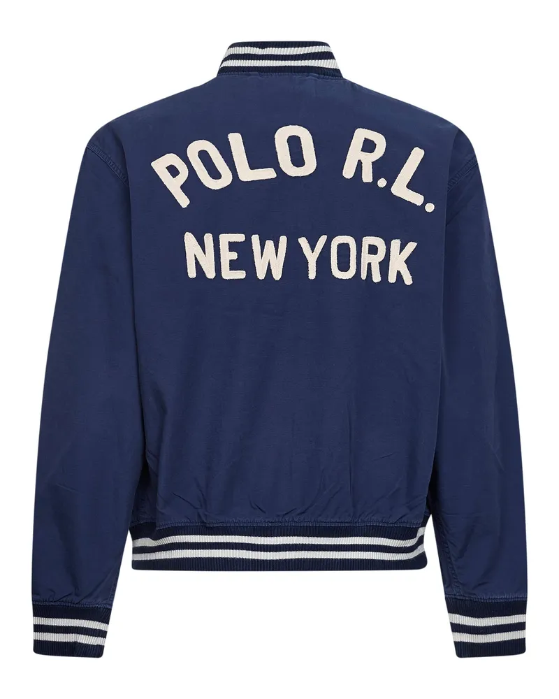Ralph Lauren Men's Sports Jacket Newport Navy Cotton Bomber Navy