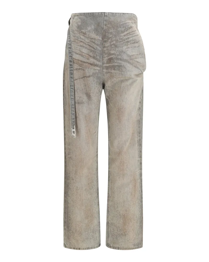 Diesel Women's Jeans Slim-Fit Grey Cotton Gray