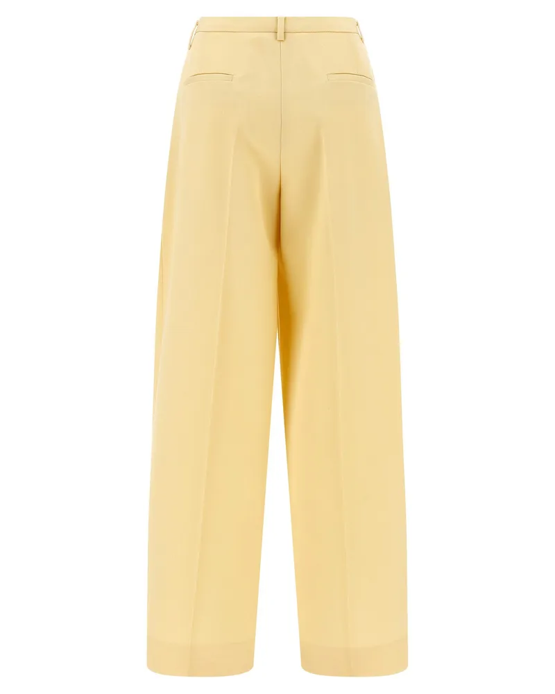 Jil Sander Pleated Wool Trousers — Yellow Yellow