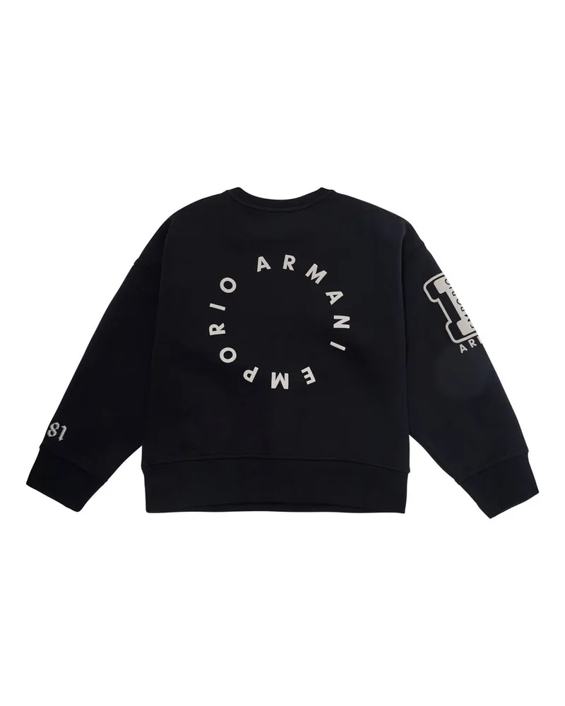 Emporio Armani Logo-Embroidered Crew-Neck T-Shirt — Black Black