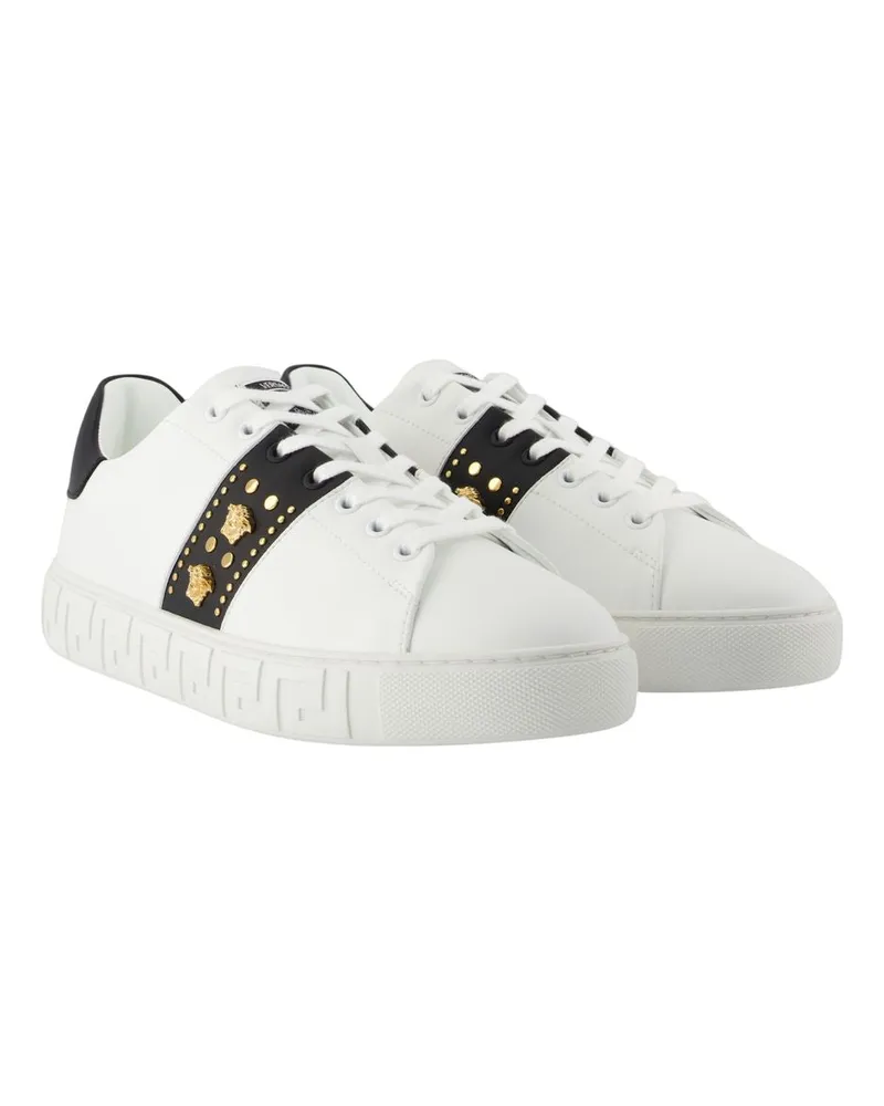 Versace Men's Medusa-Studded Sneaker White Synthetic White
