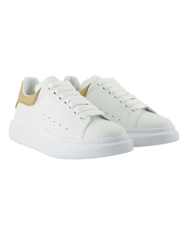 Alexander McQueen Men's Oversized Leather Sneaker White Calfskin White
