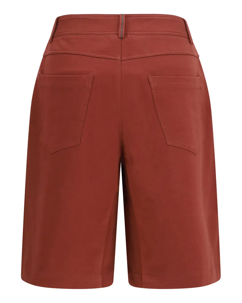 Brunello Cucinelli Women's Cotton Bermuda Shorts Red Pear Cotton; Elastane Red