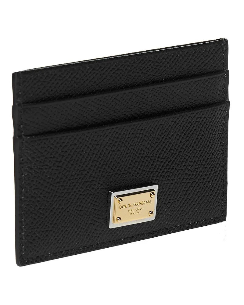 Dolce & Gabbana Women's Card Holder Black Leather Calf Wallets & Purses Black